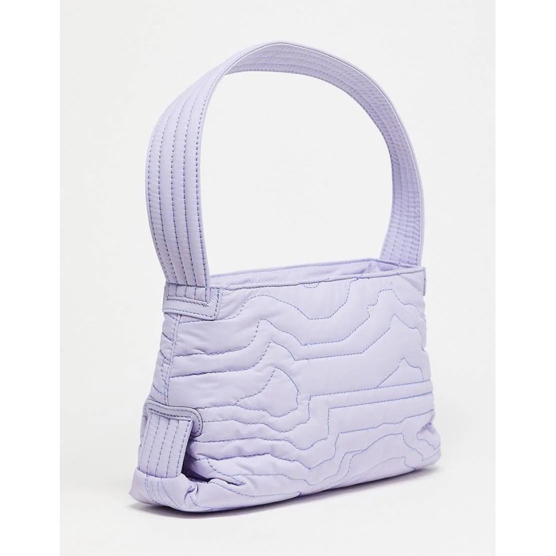 ส่งต่อ #Hvisk Scape vegan leather shoulder bag in lilac quilt-Purple