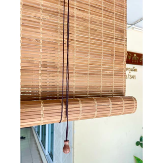 New🎉มู่ลี่ไม้ไผ่ รุ่นสีน้ำชา ไม้ไผ่100% (กว้าง*สูง) บังแดด บังฝน