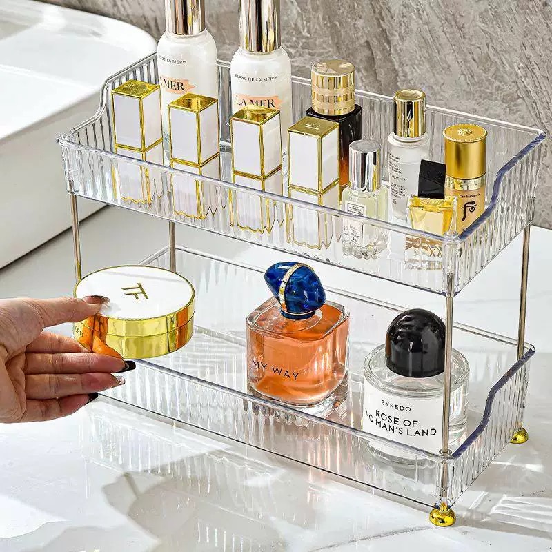 อเนกประสงค์ชั้นวางของ ชั้นเก็บของ วางเครื่องสำอาง น้ําหอม ชั้นวางของแบบใส 2ชั้น/3ชั้น แข็งแรง Cheese girl - รูปที่ 2