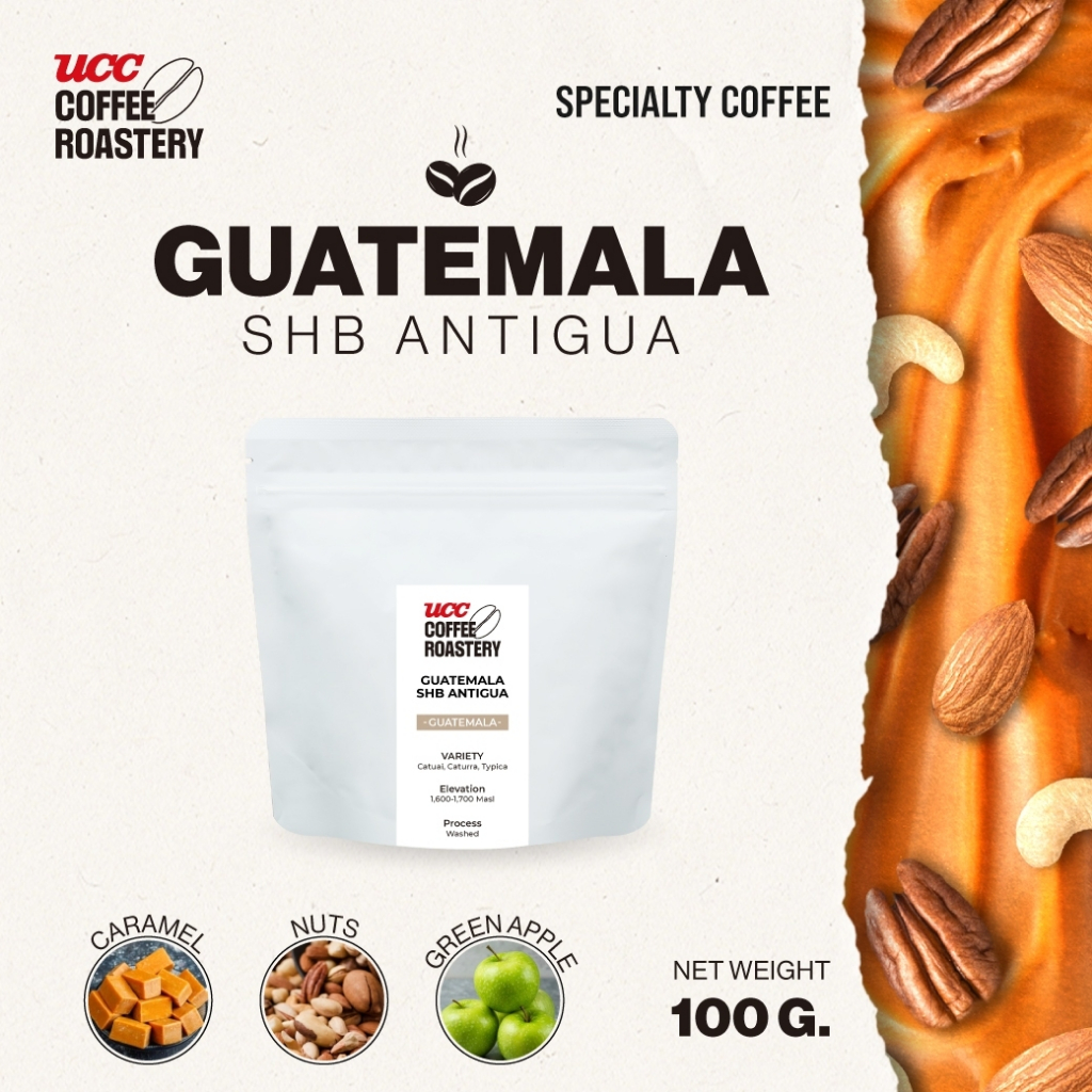 UCC Roastery - GUATEMALA SHB ANTIGUA (Coffee bean) เมล็ดกาแฟคั่วอ่อนค่อนกลาง 100g.