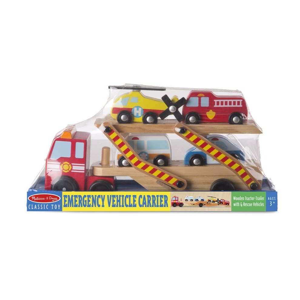 Melissa & Doug شاحنة نقل مركبات الطوارئ (3+) — صورة 3