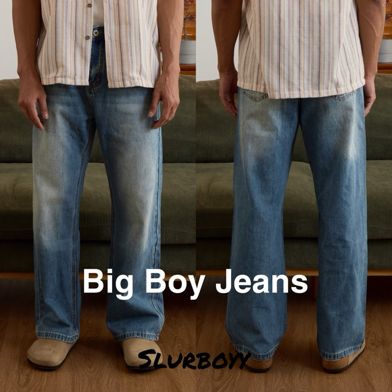 SLURBOYY BigBoy Baggy Jeans กางเกงยีนส์สไตล์เกาหลี ขากระบอกใหญ่ (P0172)