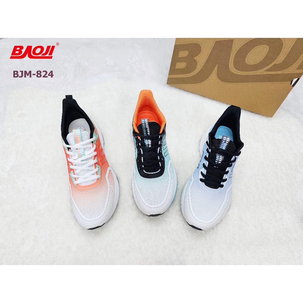 **BAOJI** [ลิขสิทธิ์แท้ ตัวแทนขายเอง] (BJM-824) รองเท้าออกกำลังกาย ไซส์ 41-45  *ผู้ชาย* ส้นสูง 4 ซม.