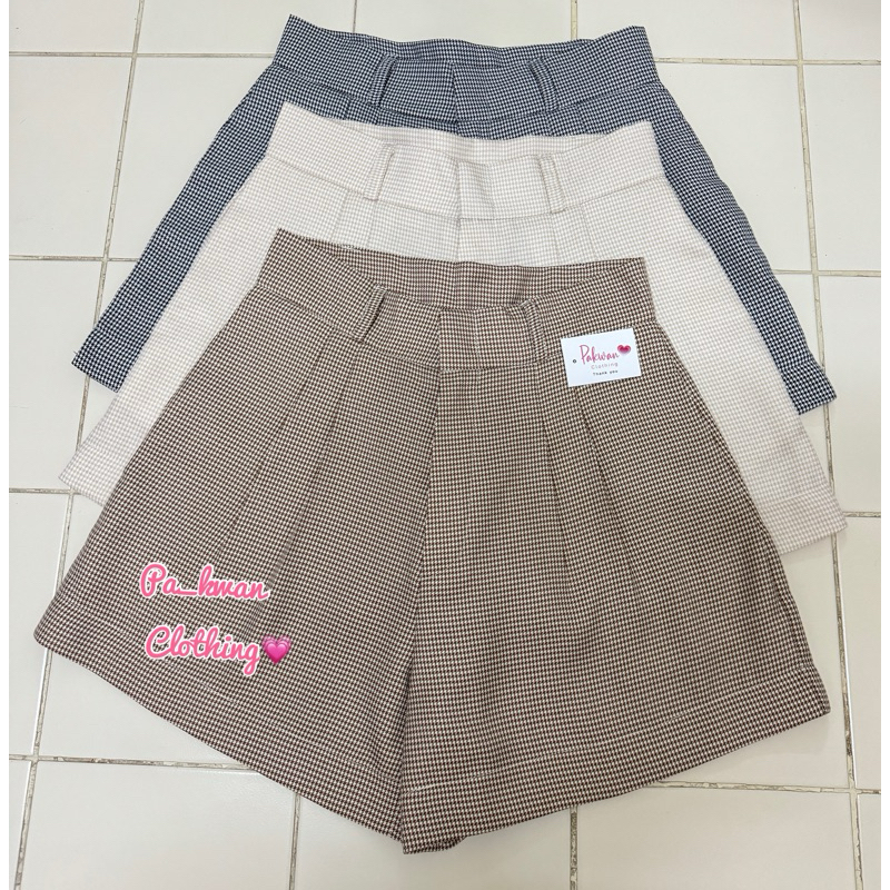 สินค้ามาใหม่ ลดราคาสุดๆ กางเกงขาสั้นลายสก็อตผ้าชิโนริ พร้อมส่ง มีเก็บเงินปลายทาง