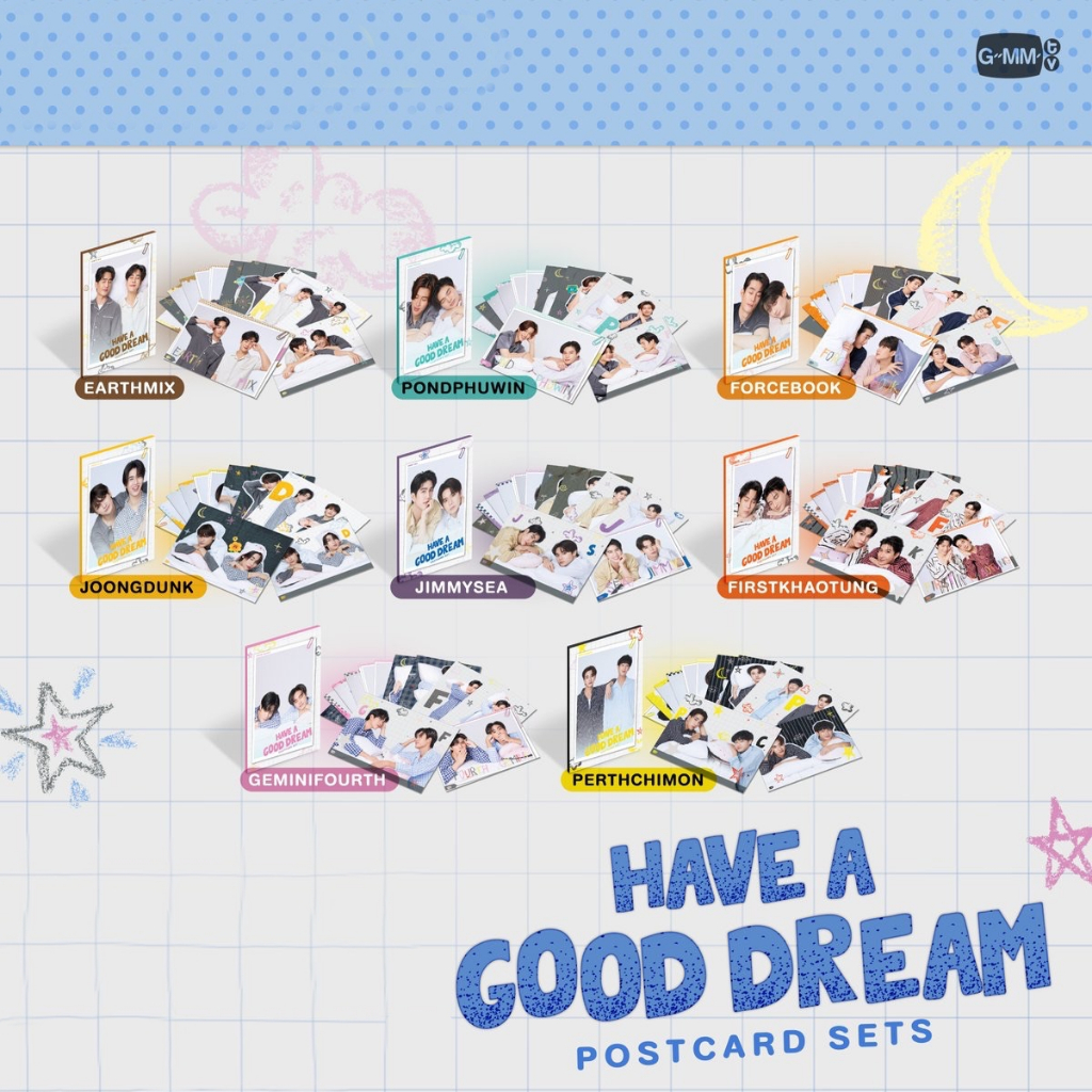POSTCARD SET HAVE A GOOD DREAM postcards GMMTV ปอนด์ ภูวินทร์ PondPhuwin เจมีไนน์ โฟร์ท GeminiFourth จิมมี่ ซี Jimmy Sea