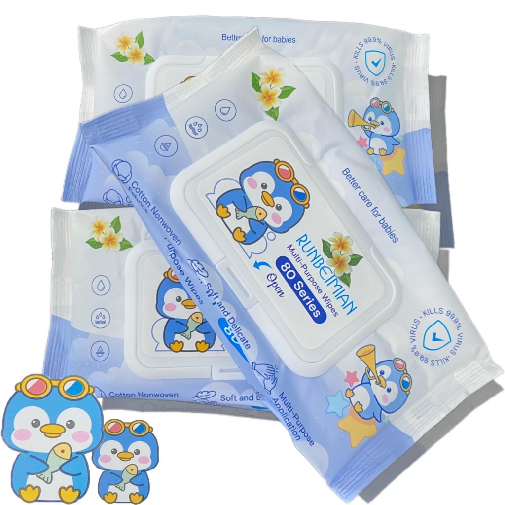 ทิชชูเปียก ทิชชู่เปียกของเด็ก กระดาษเปียก Baby Wipes ผ้านุ่มชุ่มชื่น 1ห่อ80แผ่น รุ่น：Z141