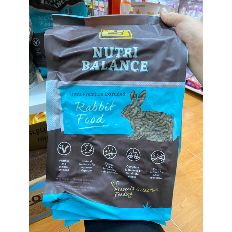 BIS Nutri balance Ultra Premium อาหารกระต่าย เกรดอัลตร้าพรีเมี่ยม มีไฟเบอร์ และ พรีไบโอติกส์ช่วยย่อย (2kg)