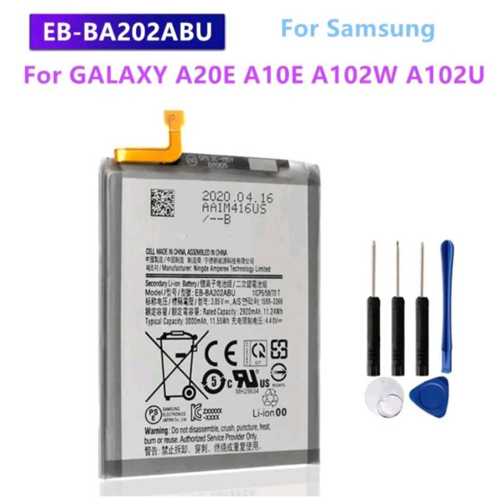 แบตเตอรี่ทดแทน EB-BA202ABU สำหรับ Samsung GALAXY A20e A10e A102W A102U A202F แบตเตอรี่3000MAh + เครื