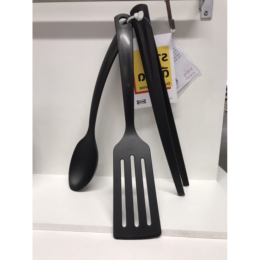 IKEA GNARP อุปกรณ์ครัว 3ชิ้น ที่คีบอาหาร/ทัพพี/ตะหลิว) สำหรับกะทะTeflonทนความร้อน