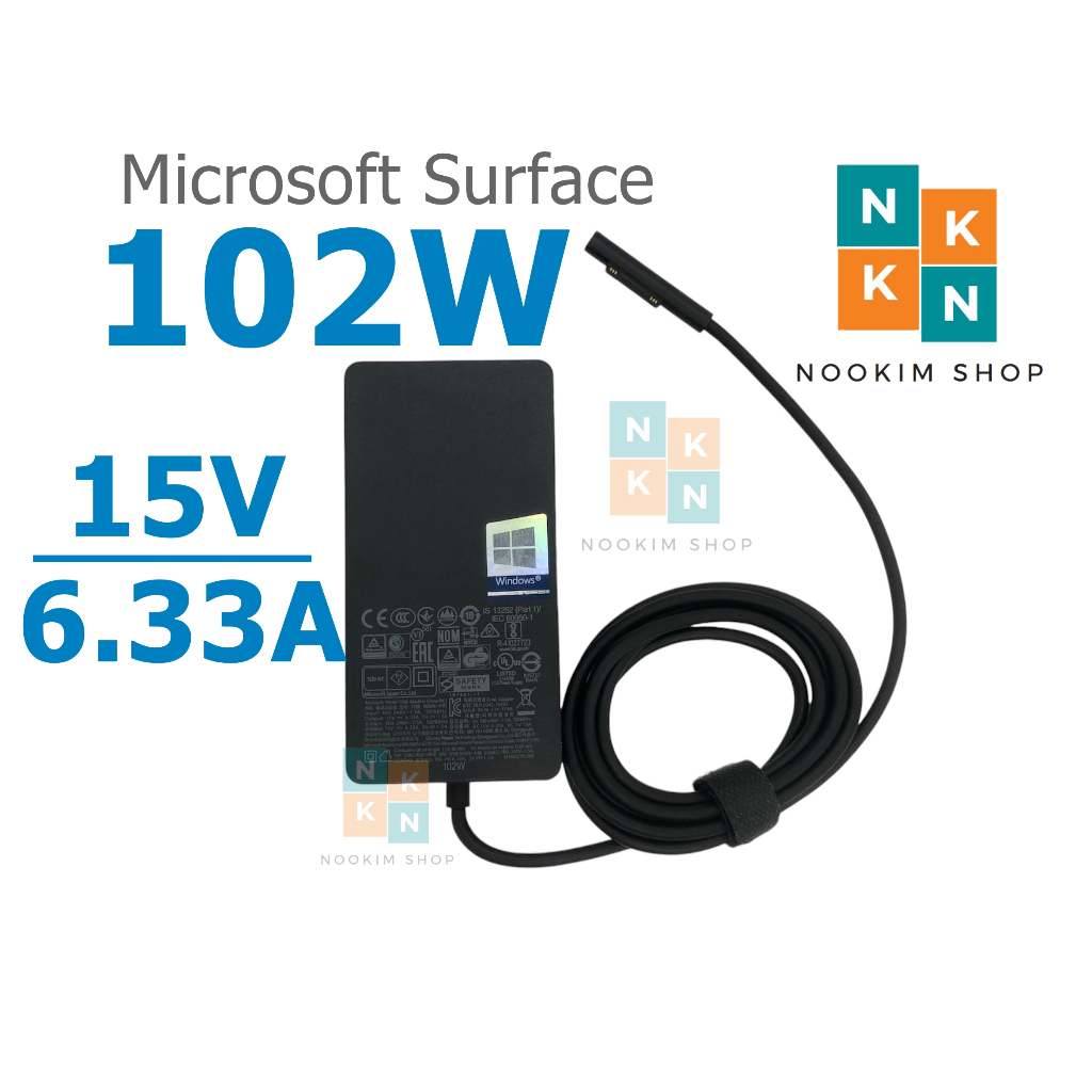 Microsoft Surface Adapter ของแท้ สำหรับ Surface BOOK, Surface PRO, 102W, 15V/6.33A สายชาร์จ Surface Laptop อะแดปเตอร์