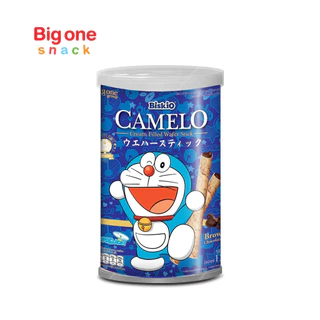 บิสคิโอ คาเมลโล โดราเอมอน เวเฟอร์สอดไส้ครีมเต็มแท่ง​ 135ก. Biskio Camelo Doraemon Wafer Stick with Cream Filling 135g.