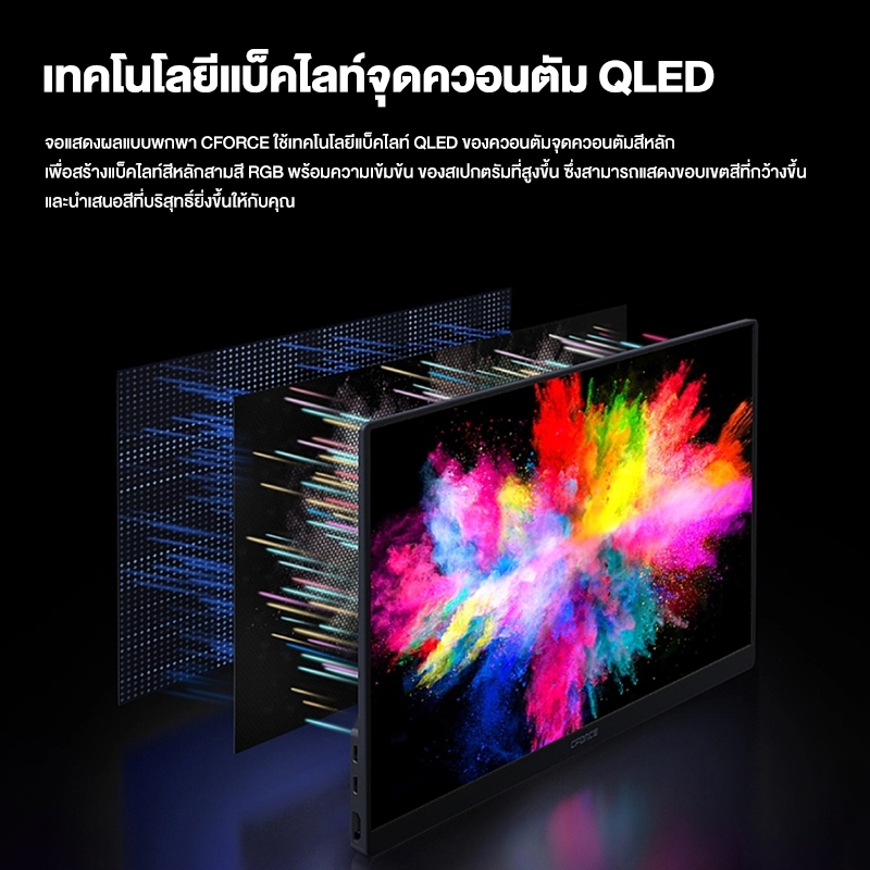 จอคอม แบบพกพา 15.6 นิ้ว สําหรับแล็ปท็อป 1080P FHD IPS Type US-C HDMI เข้ากันได้กับแล็ปท็อปและสมาร์ทโฟน Xbox Switch PS4