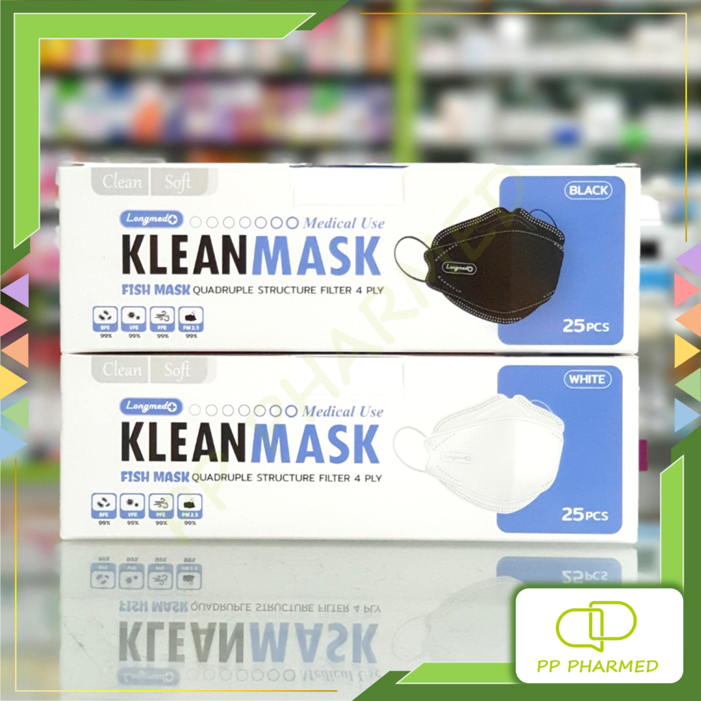 Longmed Klean Mask หน้ากากอนามัยทางการแพทย์ 4ชั้น Fish Mask กล่อง25ชิ้น