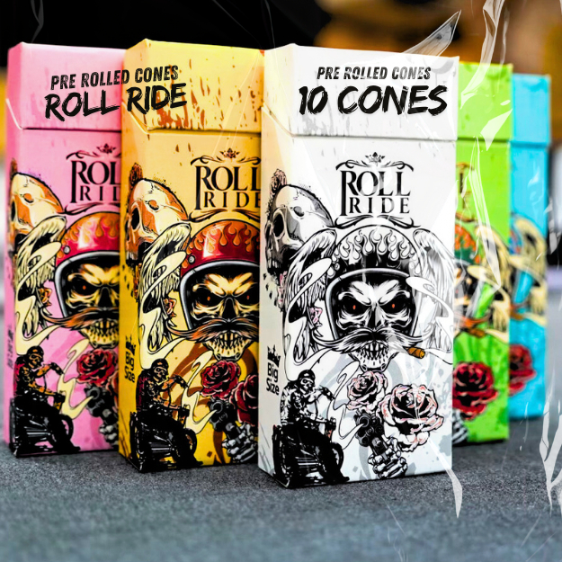 Roll Ride กระดาษโรลสำเร็จ กรดาษพันลำ กระดาษโรล กระดาษนำเข้าจากยุโรป 1 กล่อง 10 cones กระดาษธรรมชาติ Pre-Rolled Cones