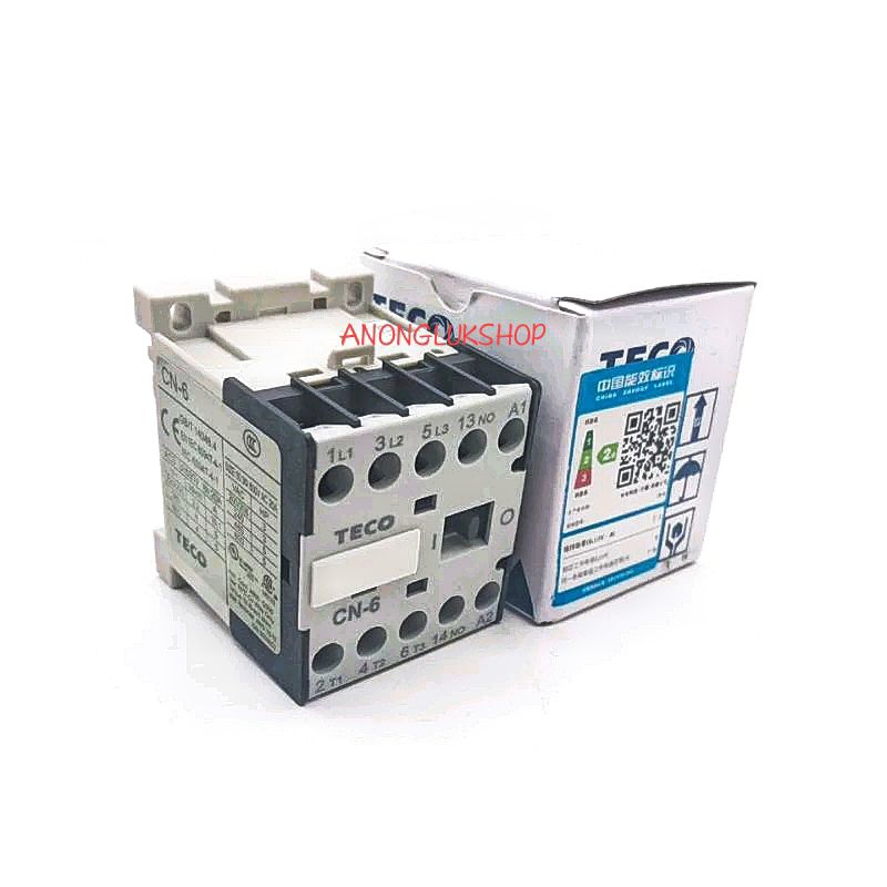 CN-6 แมกเนติก 24VDC 220Vac 20A CN6-3A1a-24V CN6-3A1a-220V Teco Magnetic Contactor 3A1a Coil. 24VDC 220V 50/60Hz CN6H5
