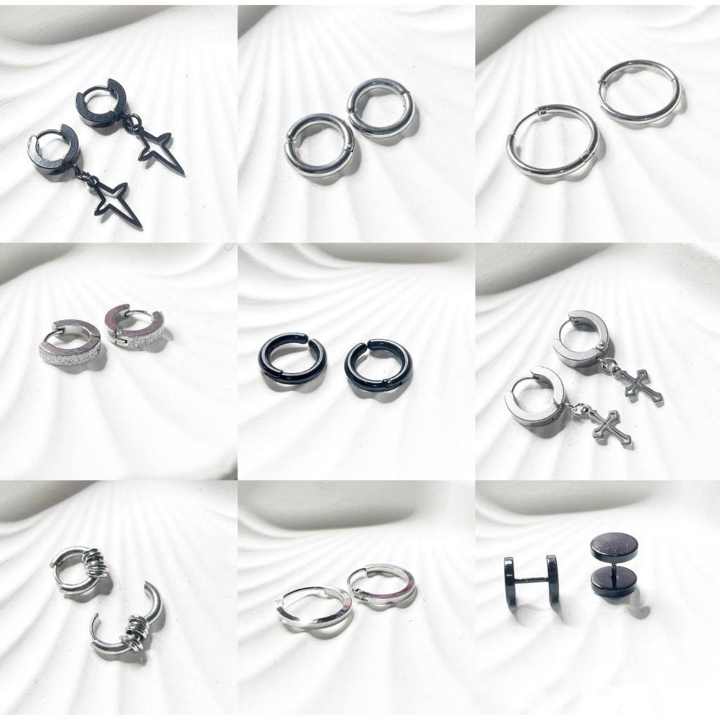 [ พร้อมส่งจากไทย] จิวหู 1 คู่ สแตนเลสแท้ 100% แบบหนีบและเจาะ คุณภาพดี