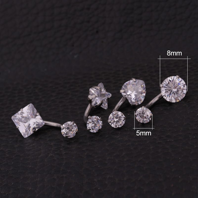 BEL2CZ จิวสะดือ สแตนเลส สีไม่ลอกไม่ดำใส่อาบน้ำได้ ก้าน 1.6 ยาว 10 mm ราคา 1 ชิ้น
