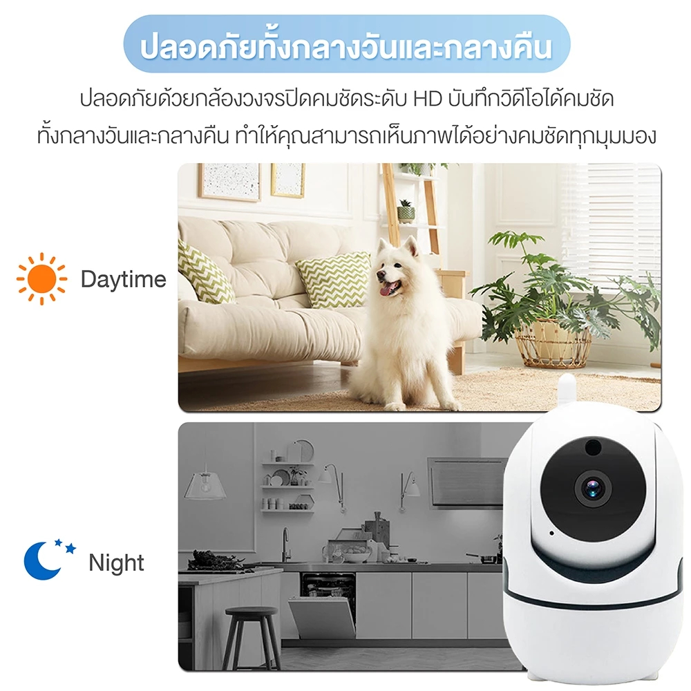 HD Night Vision กล้องเฝ้าระวัง V380 กล้องเฝ้าระวังไร้สายอินฟราเรด 360 PTZ อินเตอร์คอมสองทาง