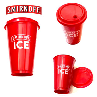 แก้วพลาสติก SMIRNOFF สีแดง พร้อมฝา