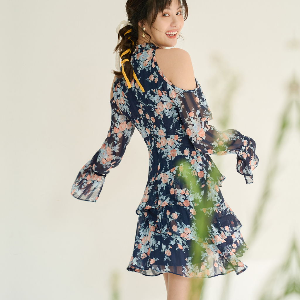 (ใส่โค้ด ICYICY12 ลดสูงสุด 120.- ขั้นต่ำ 700.-) Iris Sapphire Dress #DI14702 (พร้อมส่ง)