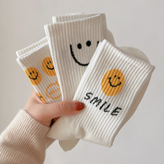 ถุงเท้าลายยิ้ม Smile ลายยิ้มน่ารัก มีหลายแบบให้เลือก