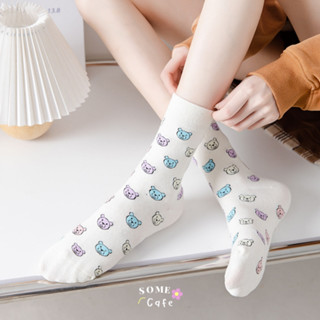 [พร้อมส่ง] 🧦 Cartoon White Bear Socks ถุงเท้า ถุงเท้าข้อยาว