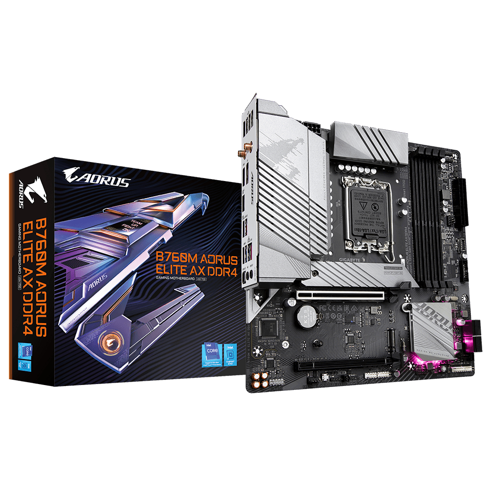 MAINBAORD (เมนบอร์ด) GIGABYTE B760M AORUS ELITE AX DDR4 (SOCKET LGA 1700) (MICRO-ATX)