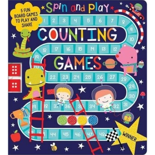 🐍บอร์ดเกม spin and play counting games book🎲 เกมบันไดงู 5 แบบ พร้อมลูกเต๋า พกพาสะดวก เล่นกันได้ทั้งครอบครัว