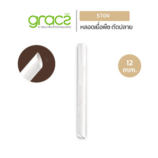 GRACZ หลอดชานม เยื่อพืชธรรมชาติ ขนาด 12 x 210 มม. รุ่น ST04 (เกรซ ซิมเปิล) หลอดกระดาษ หลอด (100 ชิ้น/แพ็ก)