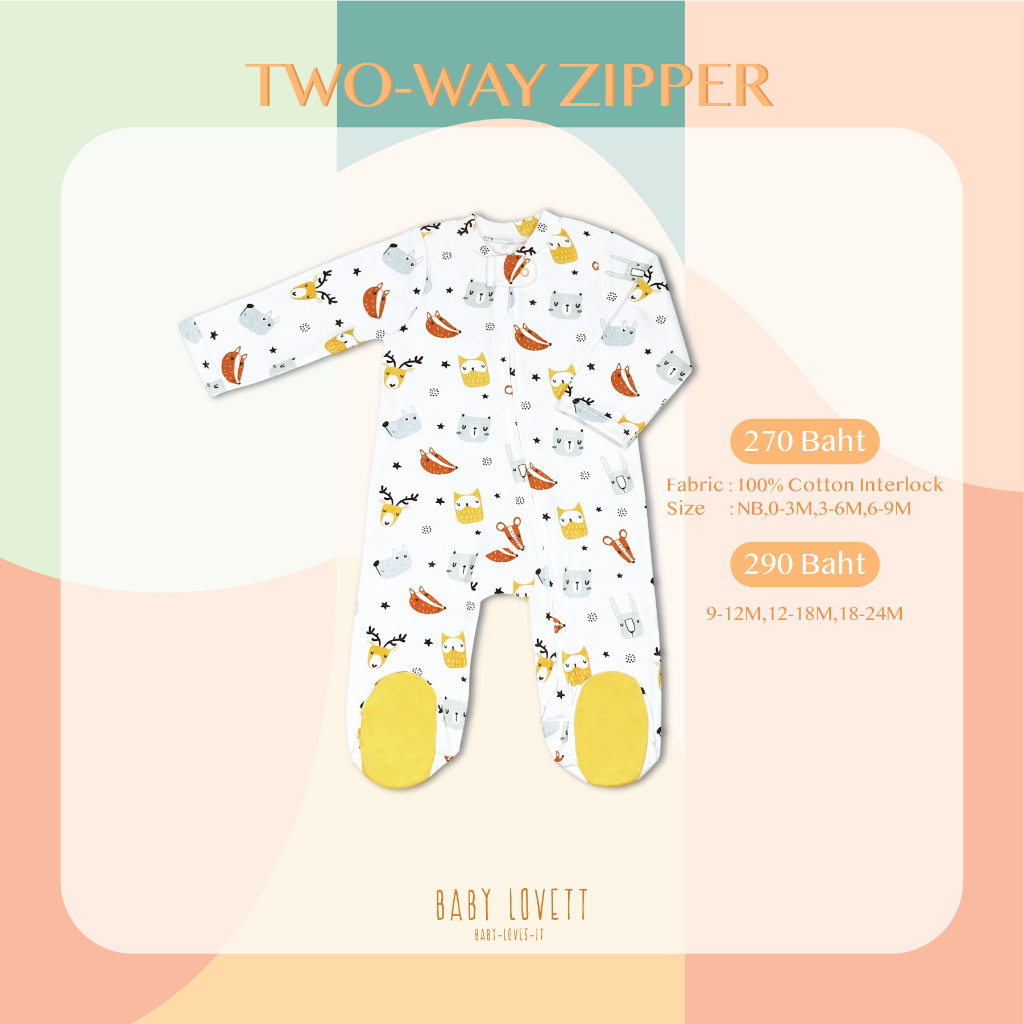 (AUG2023) Babylovett Basic - Two-Way Zipper ชุดนอนคลุมเท้า