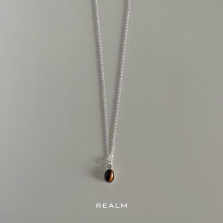 RN Tigers Eye (Silver 925 Necklace x Natural Stone) | สร้อยคอเงินแท้ 925 ห้อยจี้หินแท้ Tigers Eye