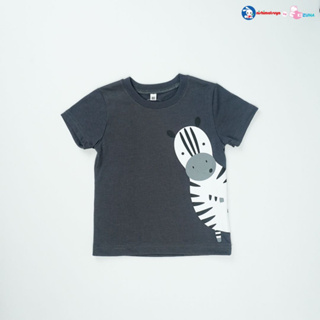 The Kizuna เสื้อยืดUnisex สีเทา ลายม้าลาย