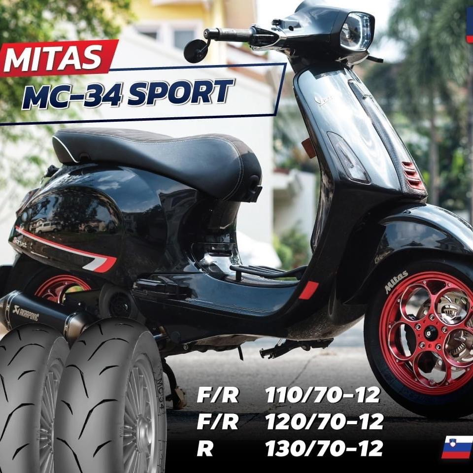 Mitas ยางนอก TL ตัวท๊อป ขอบ 12 Vespa, Lambreta, Monkey หนึบ เกาะถนนดี Made in Slovenia