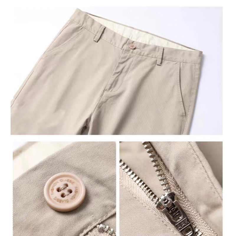 กางเกงขายาวชิโน่ ผ้ายืด ทรงกระบอกเล็ก (Slim-fit)