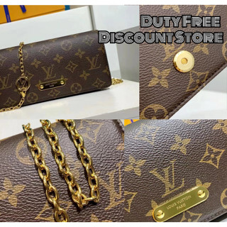 2023 new style/Louis Vuitton/WALLET ON CHAIN LILY/detachable chain/LV/หลุยส์วิตตอง กระเป๋าโซ่/กระเป๋าสะพาย/