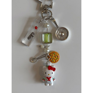 Hello Kitty Cooking, ミ★ Sanrio San-X Kawaii Characters Keychain, handmade with love &lt;3 พวงกุญแจ