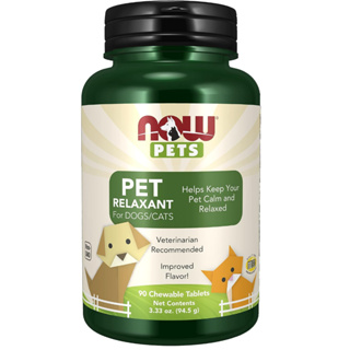 Now Pet Relaxant อาหารเสริม ลดเครียดสุนัข-แมว เดินทาง เมารถ อยู่ลำพัง หาหมอ 90 เม็ด