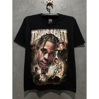 เสื้อยืดTravisScott เรืองแสงป้ายRocktees ผ้าคอตตอน 100