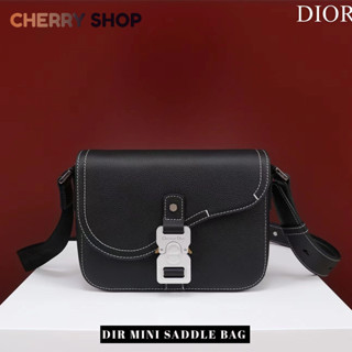 🍒ดิออร์ Dior MINI SADDLE BAG WITH STRAP🍒กระเป๋าสะพายผู้ชาย กระเป๋าอาน