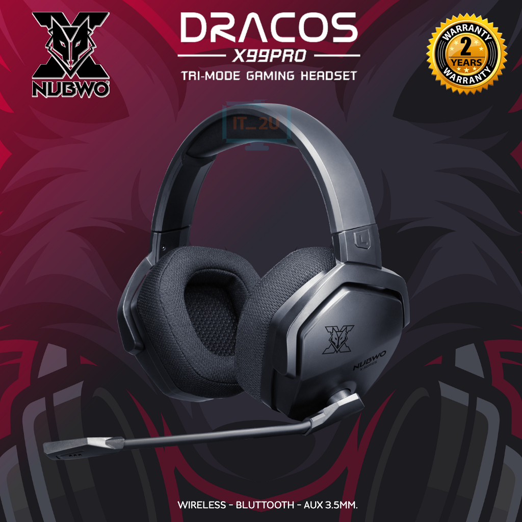 Nubwo X99 Pro Dracos TRI-MODE Headset Gaming  BT+WIFI+3.5mm หูฟังบลูทูธ หูฟังไร้สาย หูฟังเล่นเกมส์