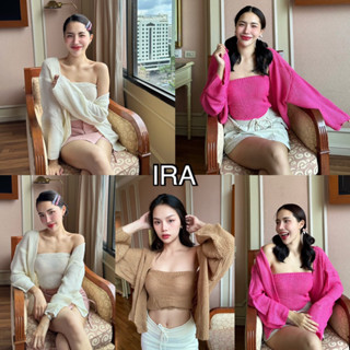 BY IRA  ไหมพรมเกาะอก+เสื้อคลุมนอก ได้2ชิ้น ให้ลุคสวยแซ่บเกินต้าน