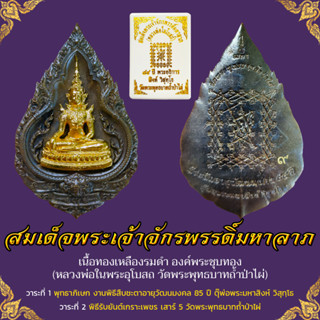 สมเด็จพระเจ้าจักรพรรดิ์มหาลาภ วัดพระพุทธบาทถ้ำป่าไผ่ เนื้อทองเหลืองรมดำ องค์พระชุบทอง (หลวงพ่อในพระอุโบสถ) ยิงโค๊ตเลข9