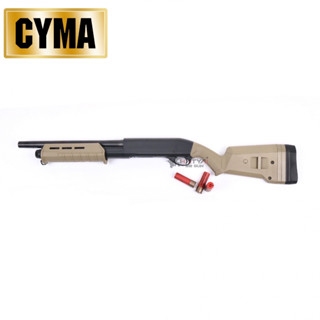 CYMA CM355M TAN Shotgun M870 X 3 Shell แถมลูกบีบี ~1,000 นัด เป้ากระดาษ