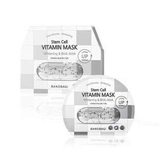 Uาโนบากิ Vitamin Mask BHA-AHA สูตรขจัดเซลล์ผิวที่ตายให้กระจ่างใสขึ้น (ยกกล่อง 10 แผ่น) สีเทาใหม่