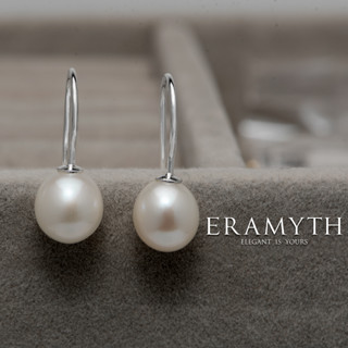 Eramyth jewelry: ต่างหู ตะขอ ห้อยมุกแท้น้ำจืด ตัวเรือนเป็น Silver 925 การันตี คุณภาพ SLE-0140-S31 (สินค้าพร้อมส่งจ้า)