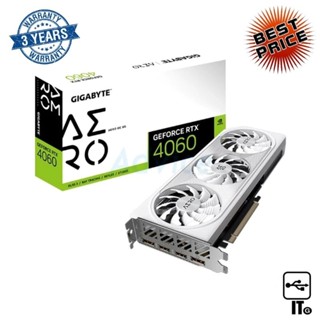 VGA GIGABYTE GEFORCE RTX 4060 AERO OC - 8GB GDDR6 ประกัน 3Y การ์ดจอ กราฟิกการ์ด