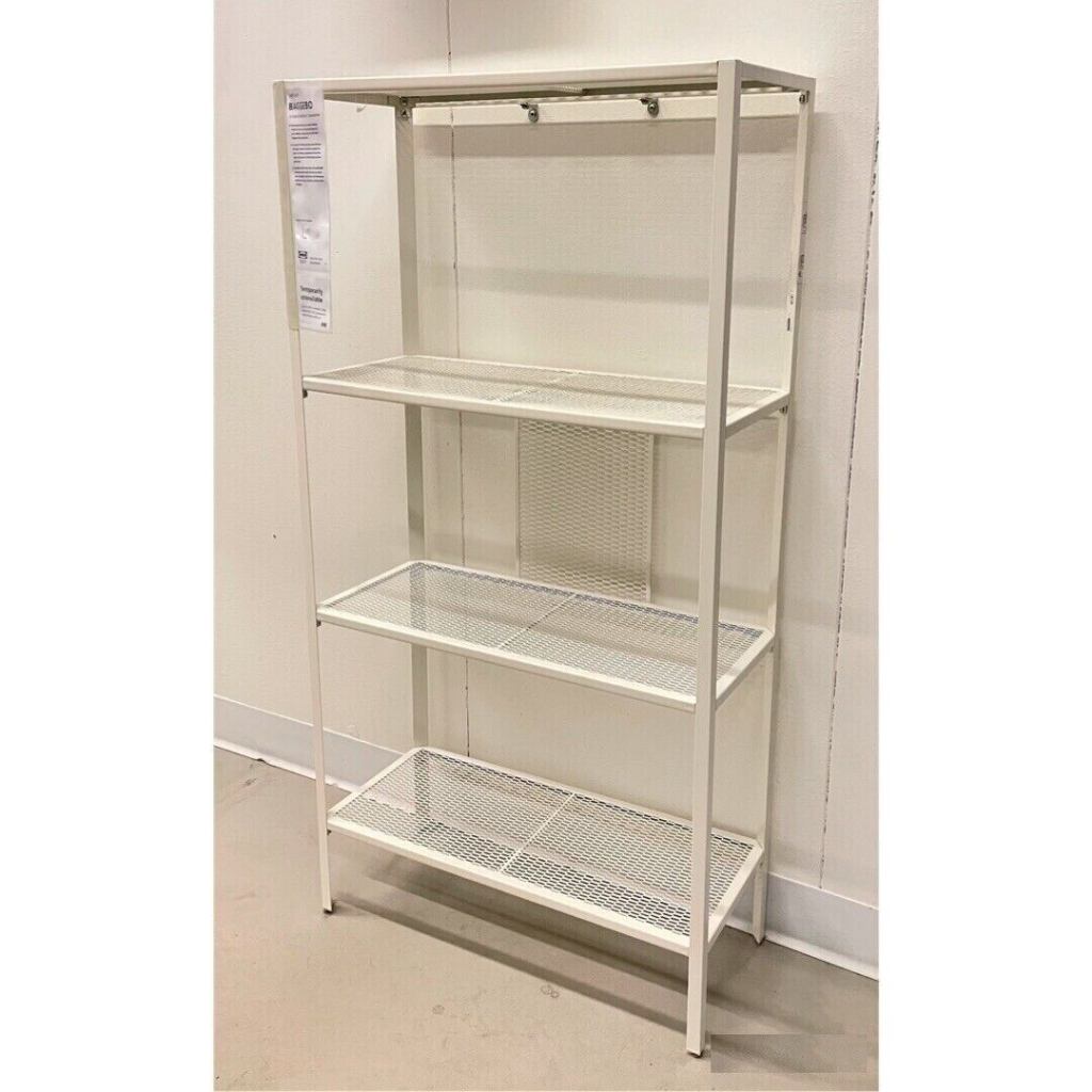 IKEA BAGGEBO ชั้นวางของ โลหะ สีขาว 60*25*116 ซม