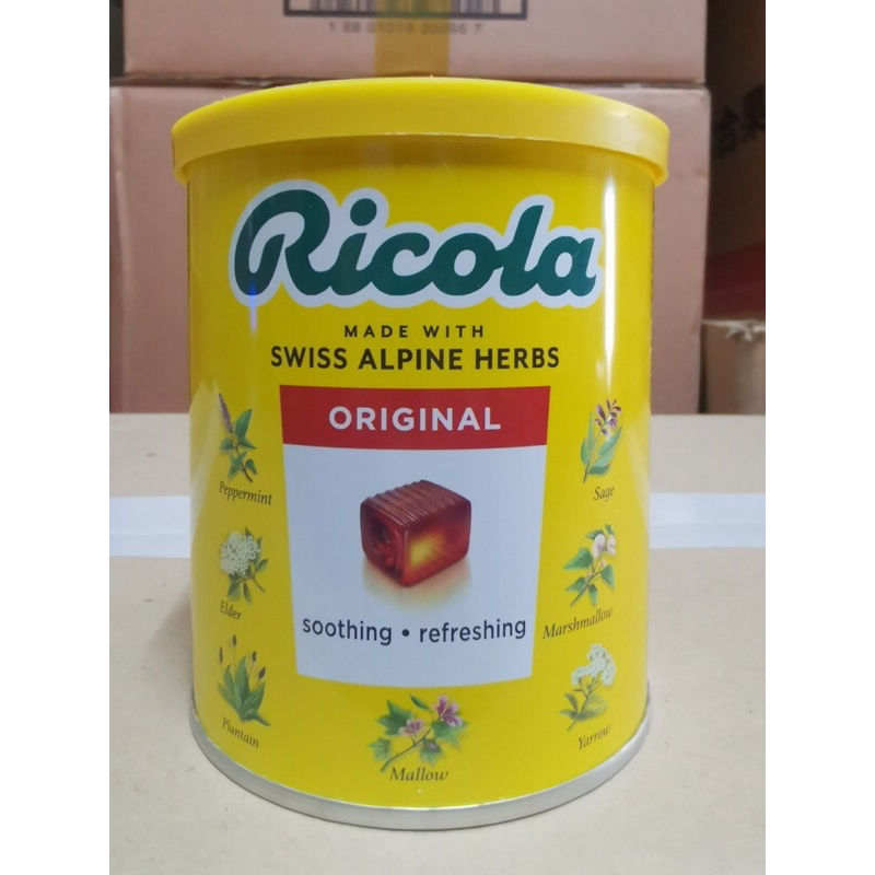 ลูกอมริโคล่า Ricola Swiss Herb Candy ลูกอมรสสมุนไพร ริโคล่า สวิสเฮิร์บแคนดี้ 250กรัม