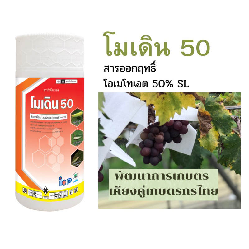 โมเดิล50 สารโอเมทโธเอท ขนาด1 ลิตร ยาเหม็น ฆ่าเพลี้ย หนอน
