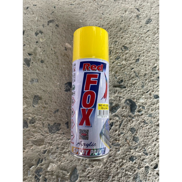 สีสเปรย์ เหลือง YELLOW ยี่ห้อBOSNY REDFOX 270CC พ่นได้เกือบทุกสภาพผิว